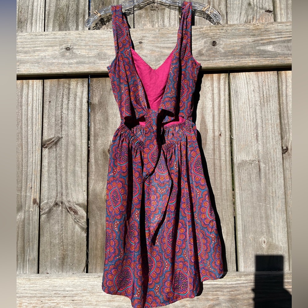 Band of Gypsies Multicolor Paisley Mini Dress Sz XS - Picture 5 of 10